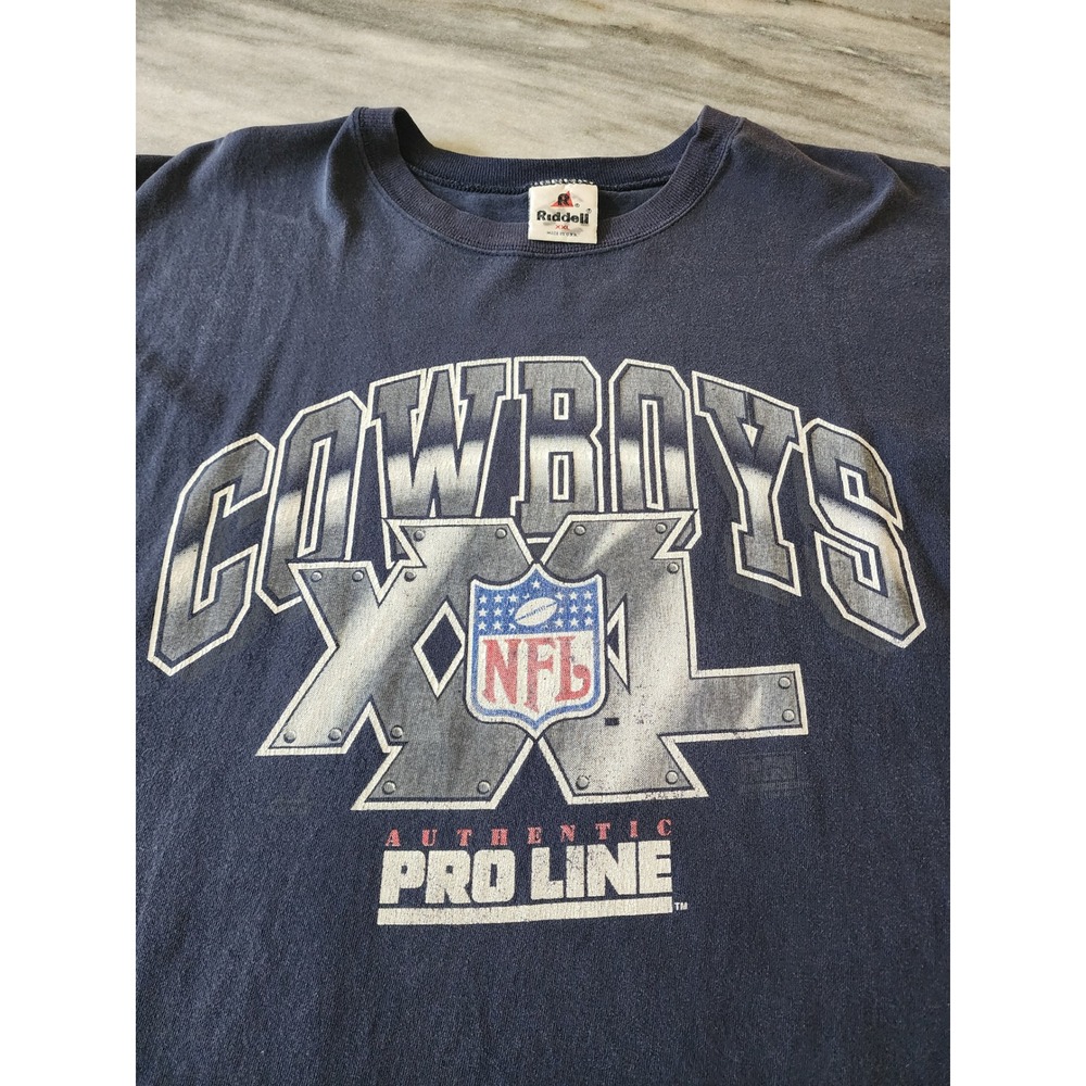 Vintage Riddell NFL Dallas Cowboys XXL Muscle Tee Navy Blue USA 90s Shirt